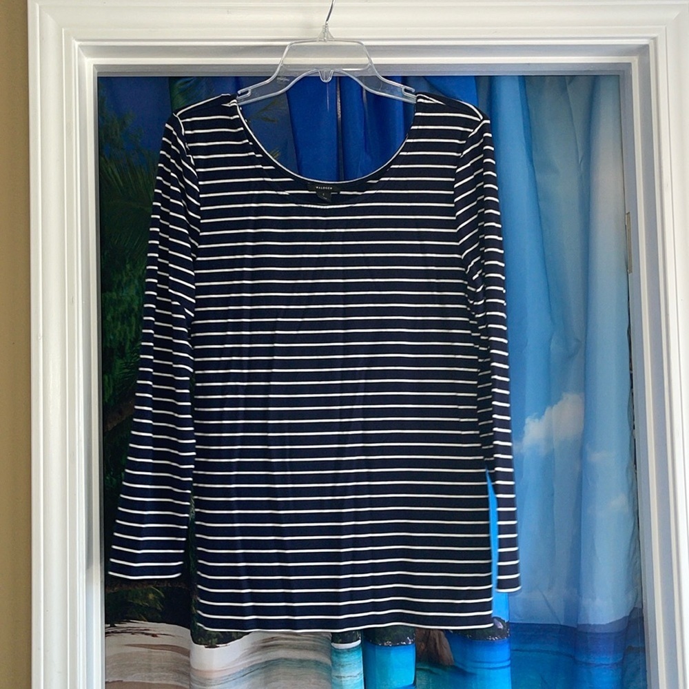 Halogen long sleeve striped shirt 1